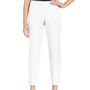 EILEEN FISHER White Cotton Cropped Pants